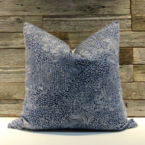 blue tribal pillow