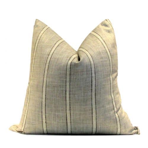 French Farmhouse Pillow Cover Grey Stripe