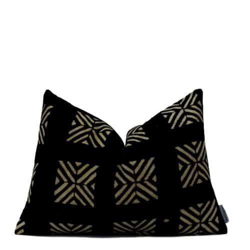 Black African Mud Cloth Pillow