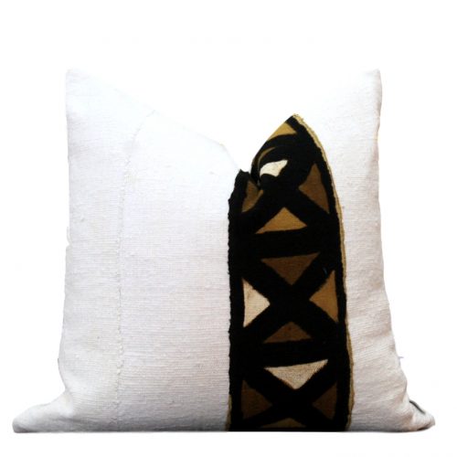 Amie African White Mud Cloth Pillow