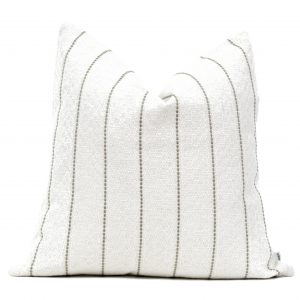 White & Oatmeal Stripe Pillow Cover